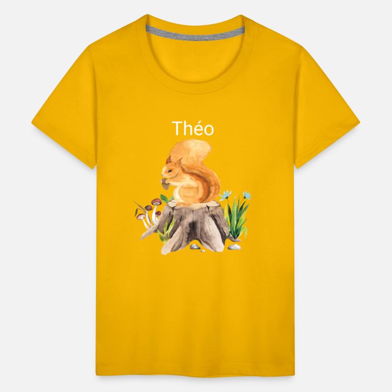 Forest animal squirrel with name Théo