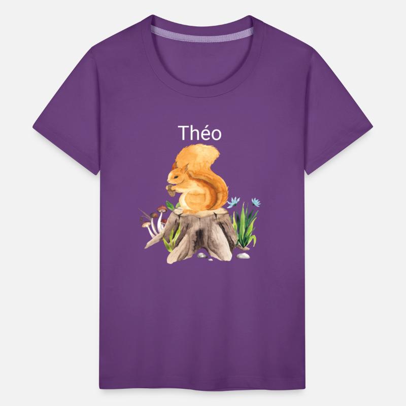 Forest animal squirrel with name Théo