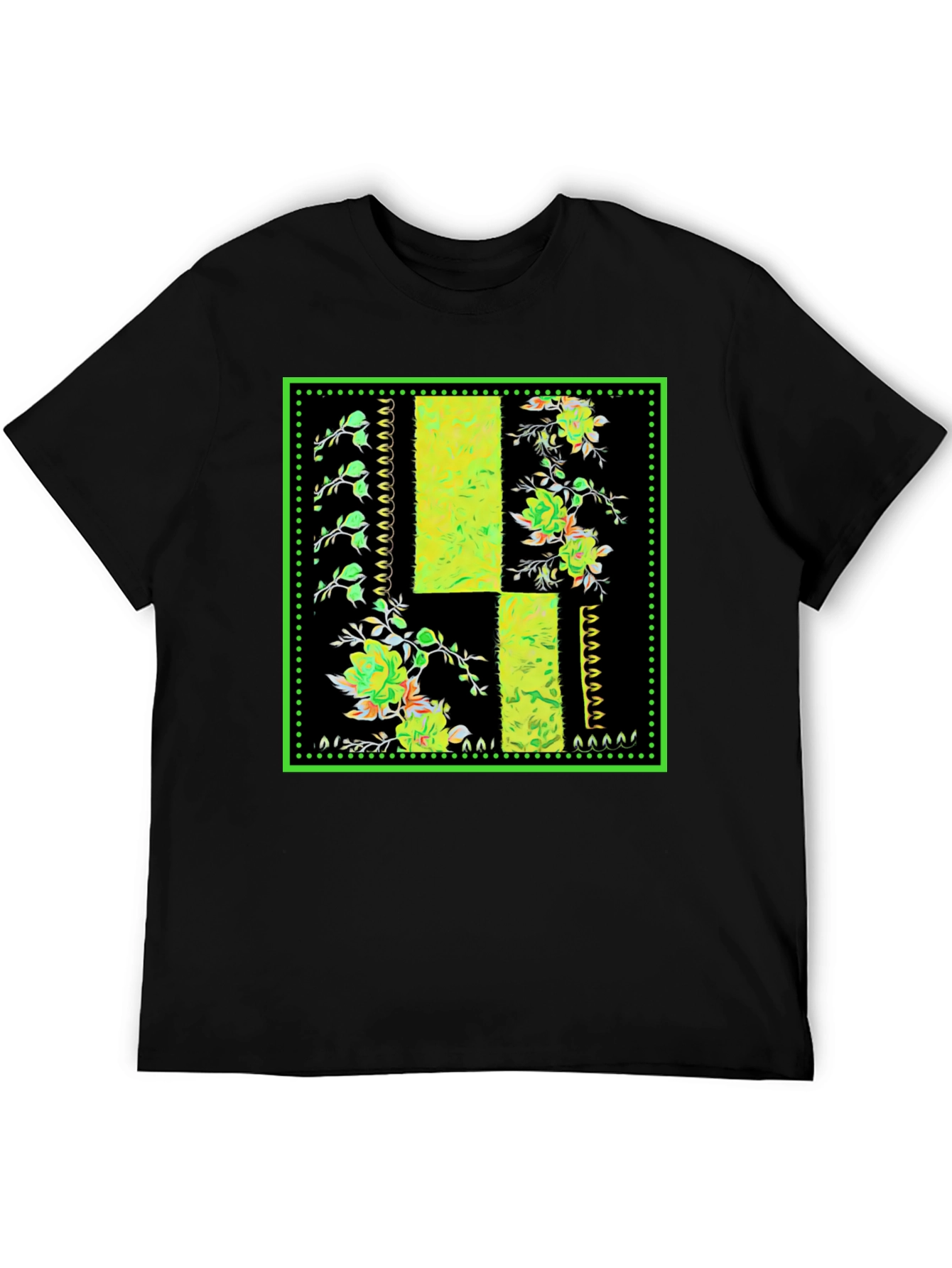 Floral Patch Black T-Shirt