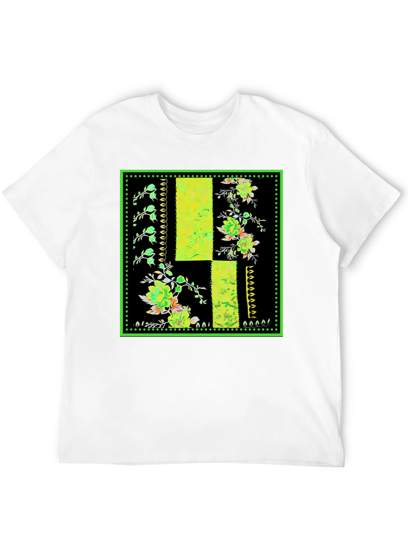 Floral Patch Black T-Shirt