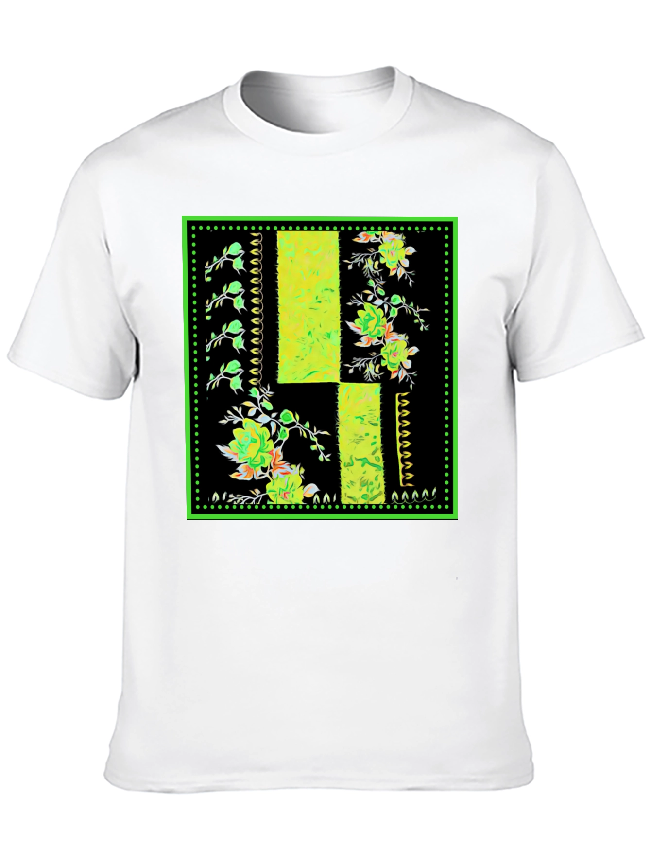 Floral Patch Black T-Shirt