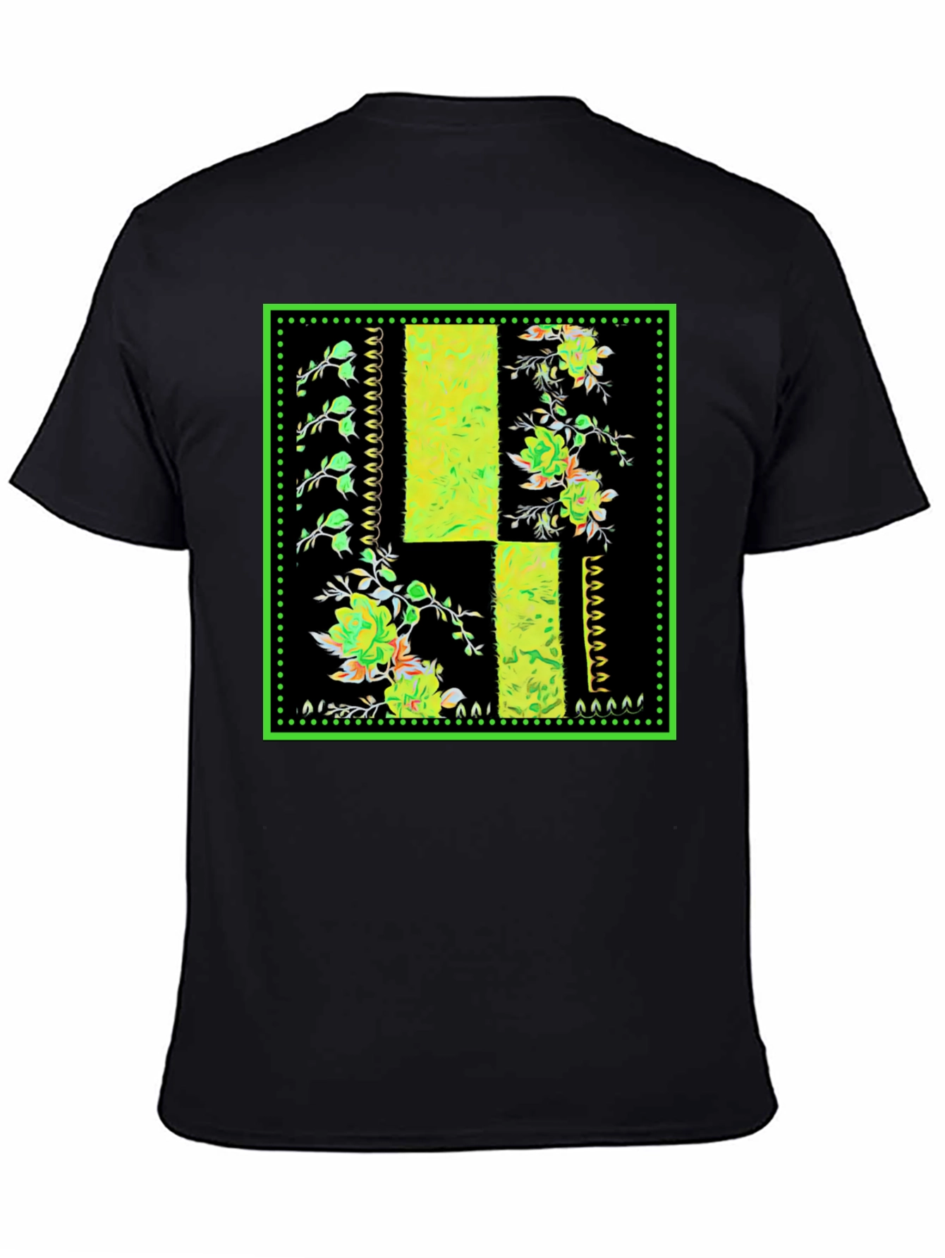 Floral Patch Black T-Shirt