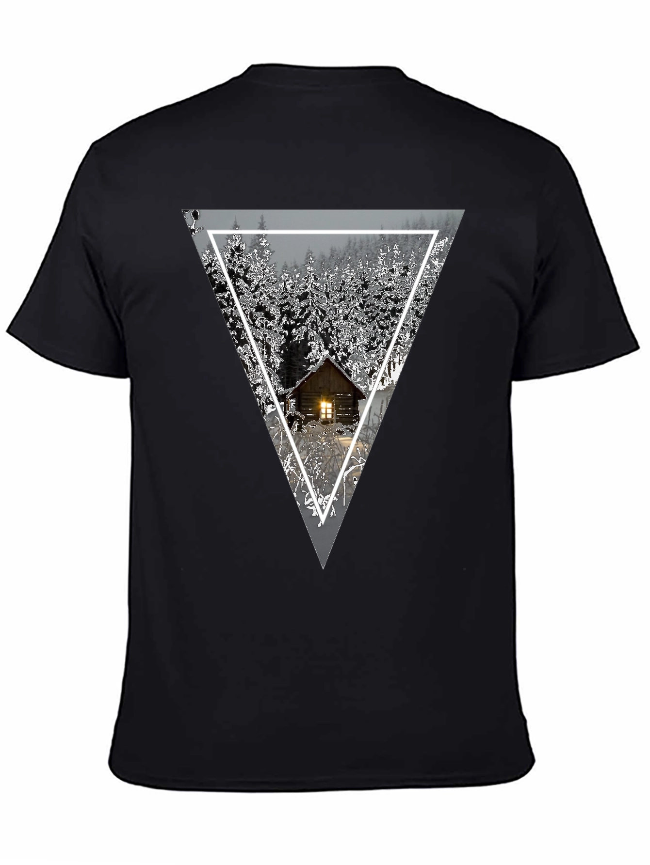 Cabin in the Woods Triangle Graphic Tee - Black
