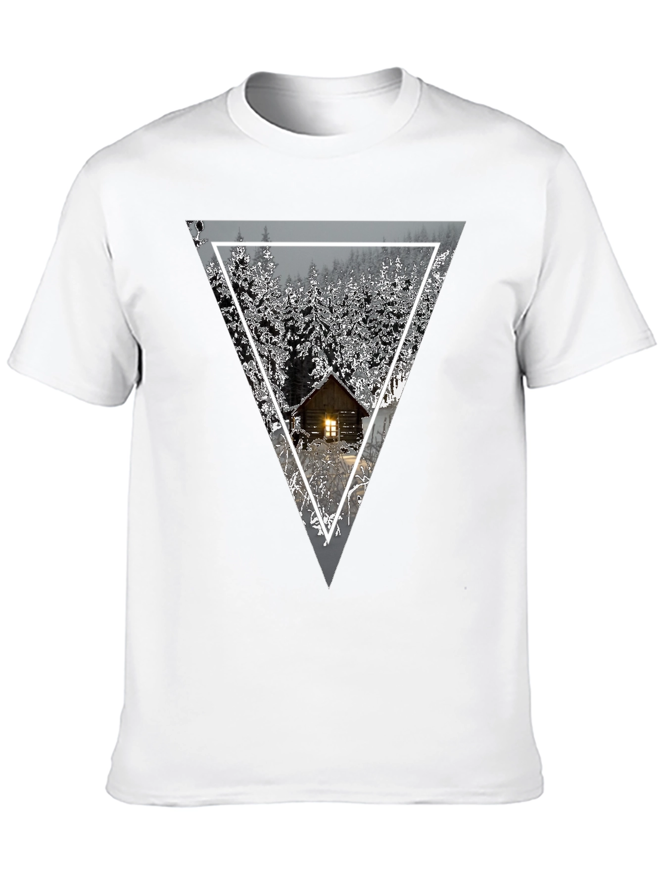 Cabin in the Woods Triangle Graphic Tee - Black