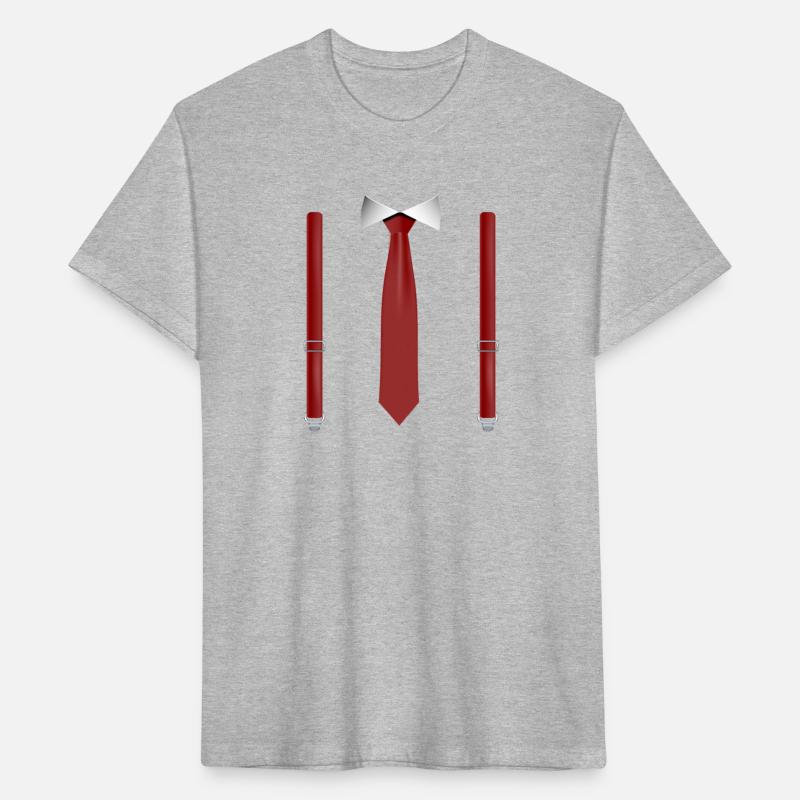 Funny Red Tie with Suspenders Perfect Wedding