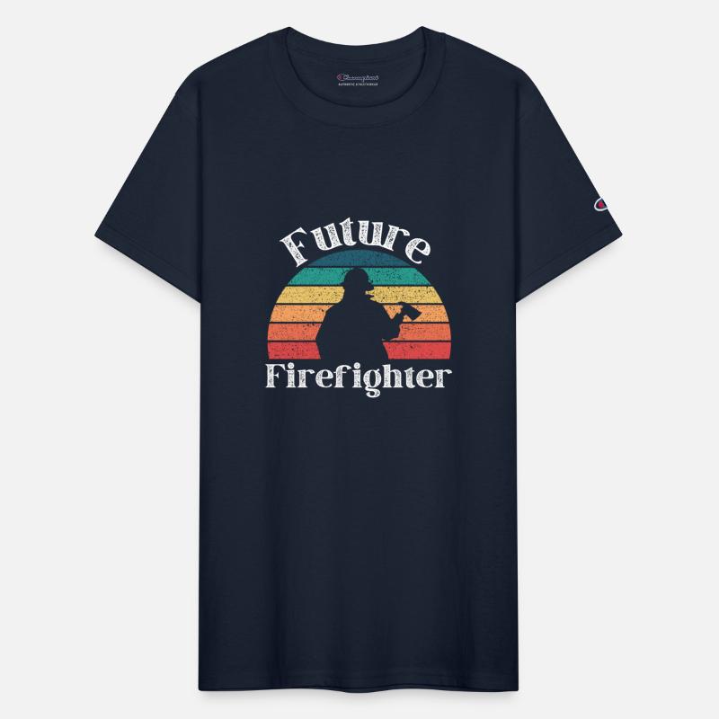 Future firefighter vintage with white texture text