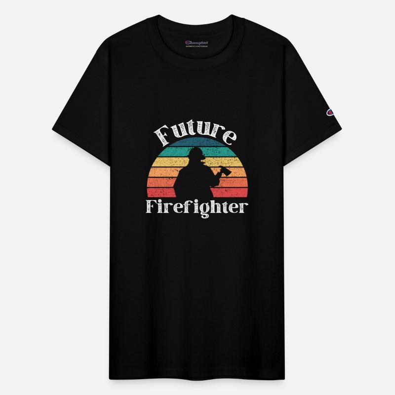 Future firefighter vintage with white texture text