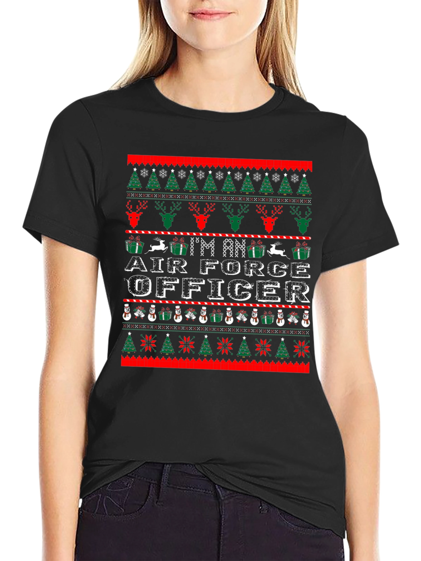 Air Force Officer Ugly Christmas Sweater T-Shirt