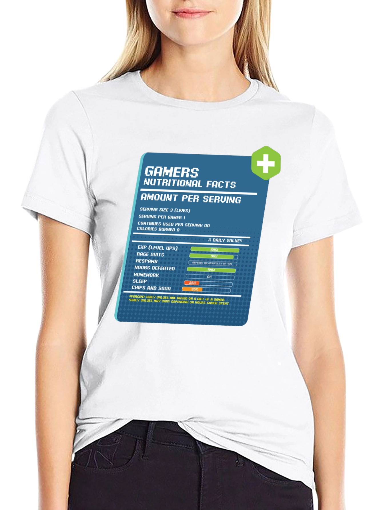 Gamer Nutritional Facts Graphic T-Shirt