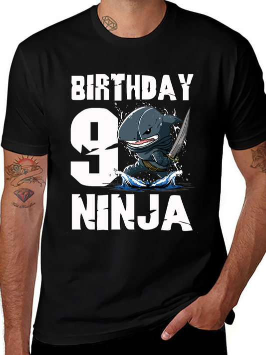 9th Birthday Ninja Shark T-Shirt