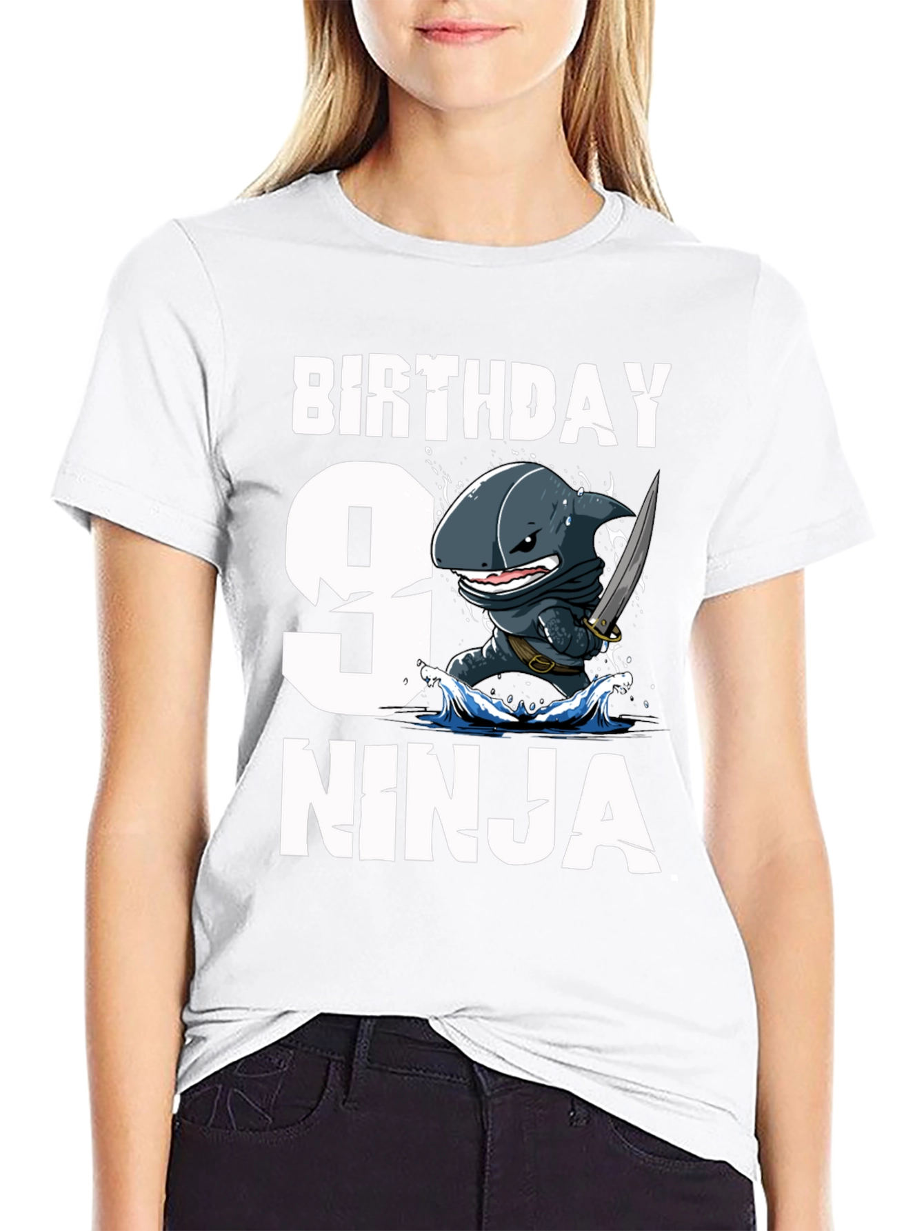 9th Birthday Ninja Shark T-Shirt