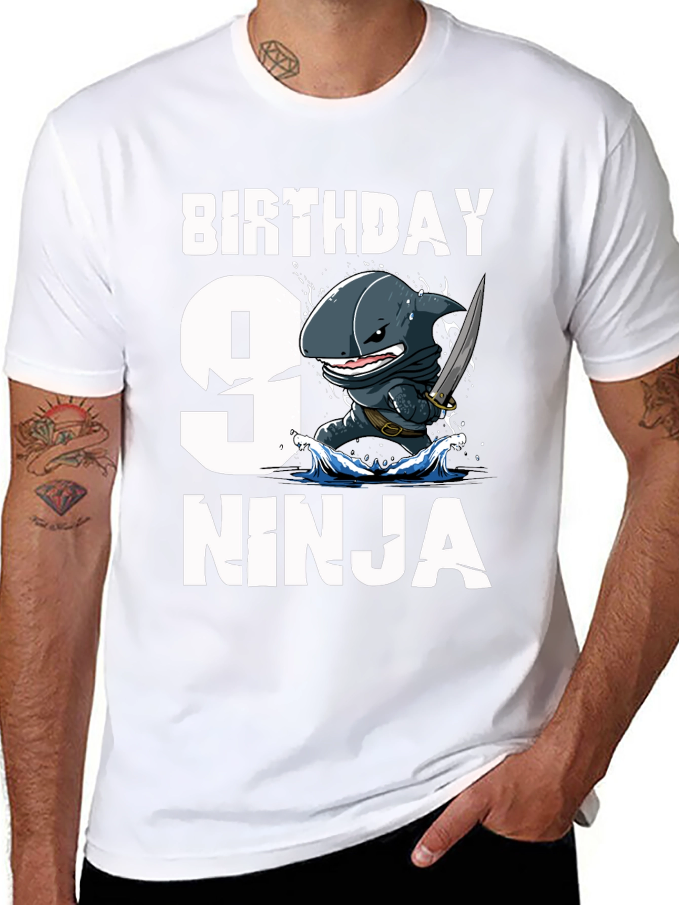 9th Birthday Ninja Shark T-Shirt