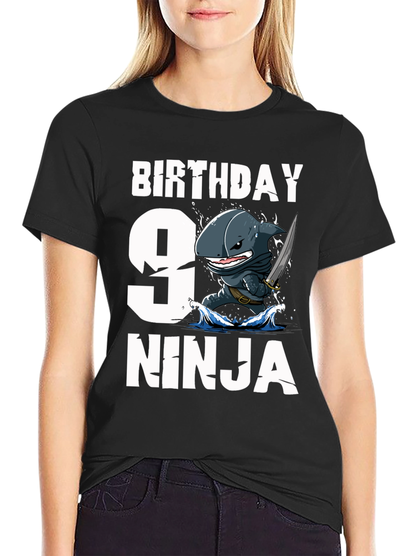 9th Birthday Ninja Shark T-Shirt