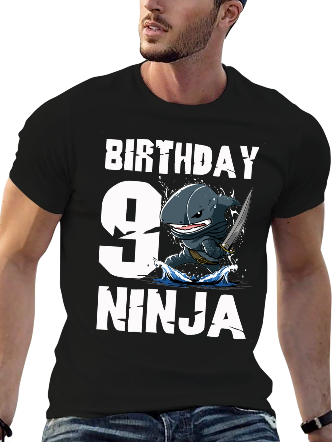 9th Birthday Ninja Shark T-Shirt