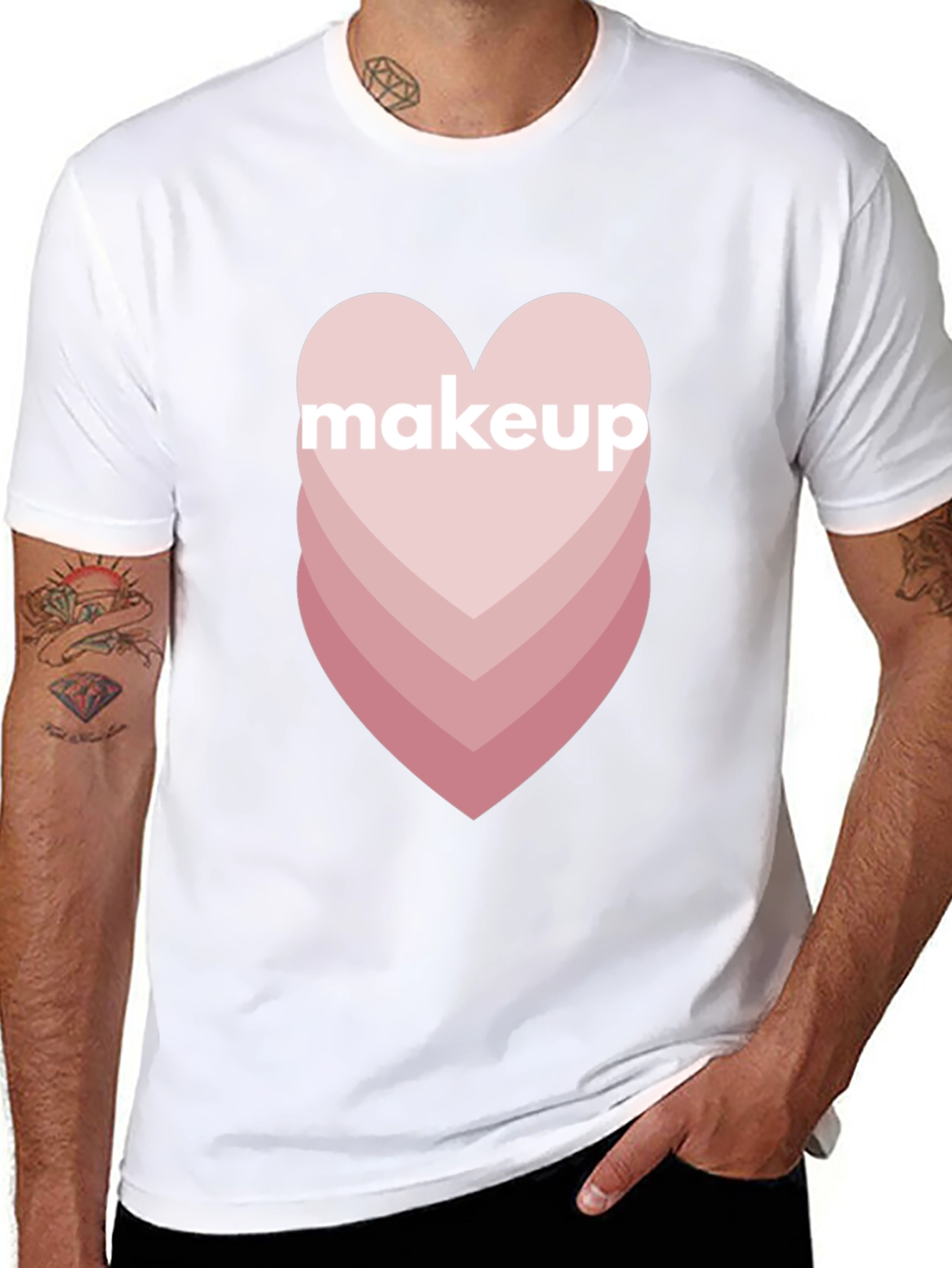 Makeup Heart Graphic Tee - Trendy Casual Style
