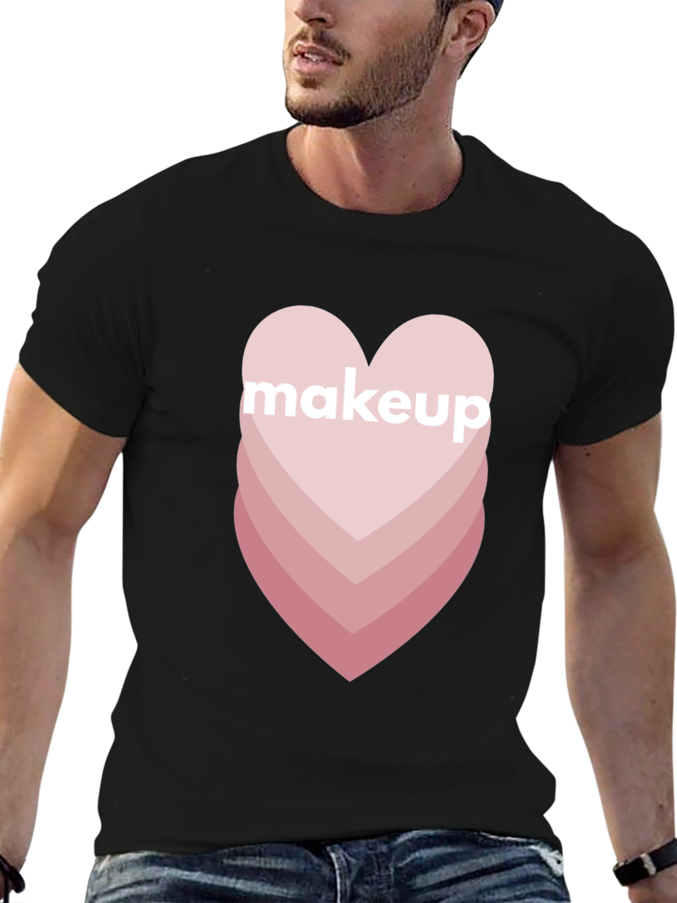 Makeup Heart Graphic Tee - Trendy Casual Style