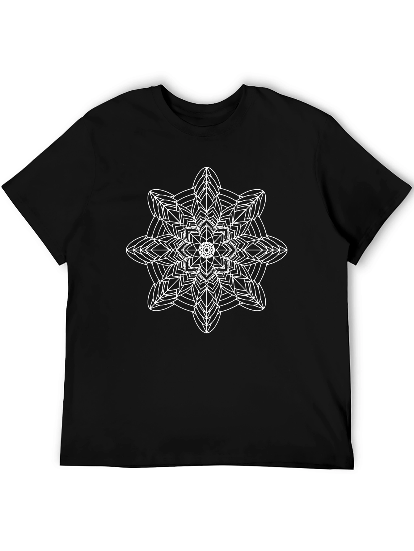 Geometric Mandala Black T-Shirt