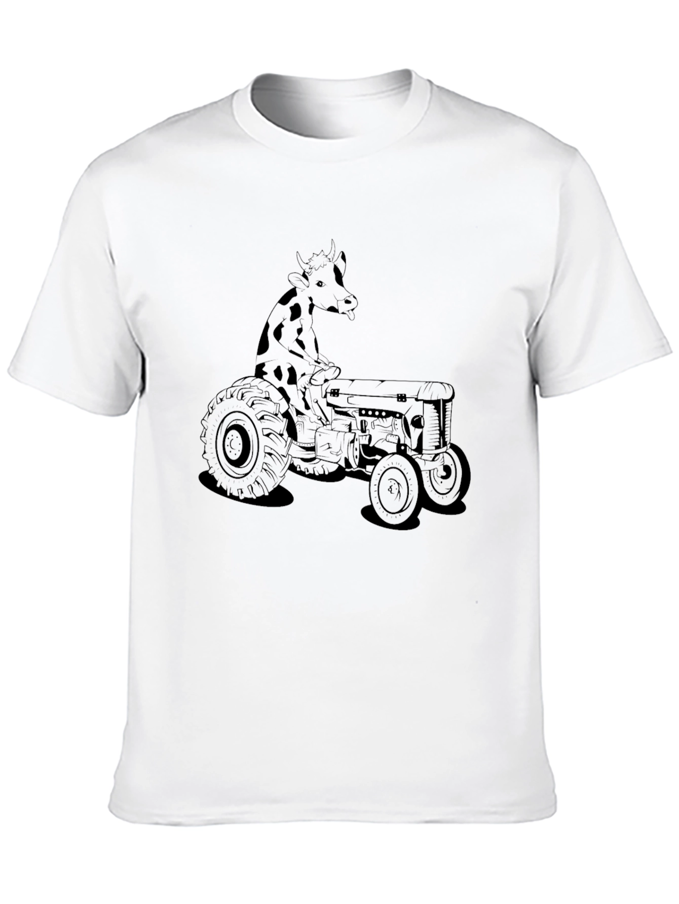 Giraffe Tractor T-Shirt - Unisex Black Tee
