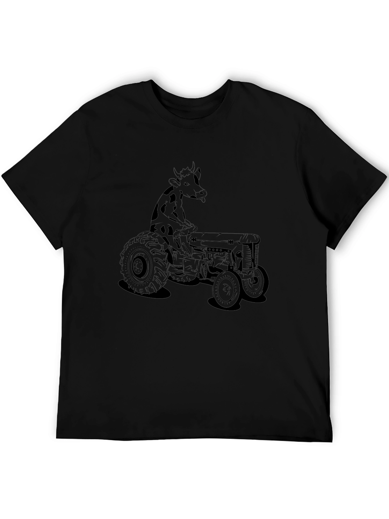 Giraffe Tractor T-Shirt - Unisex Black Tee