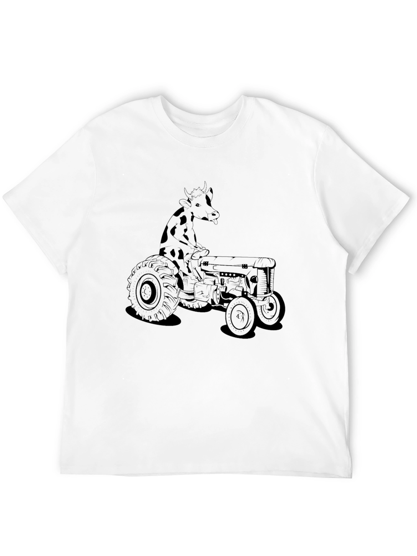 Giraffe Tractor T-Shirt - Unisex Black Tee