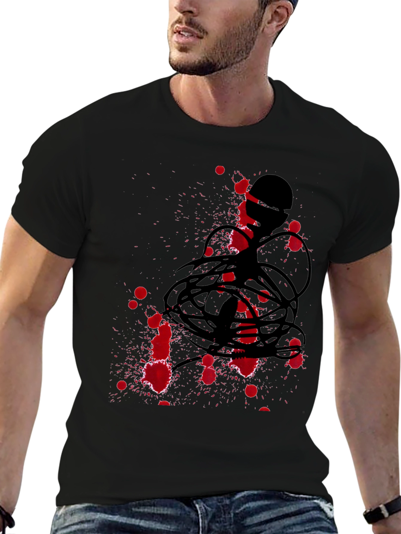 Abstract Graphic Tee - Black