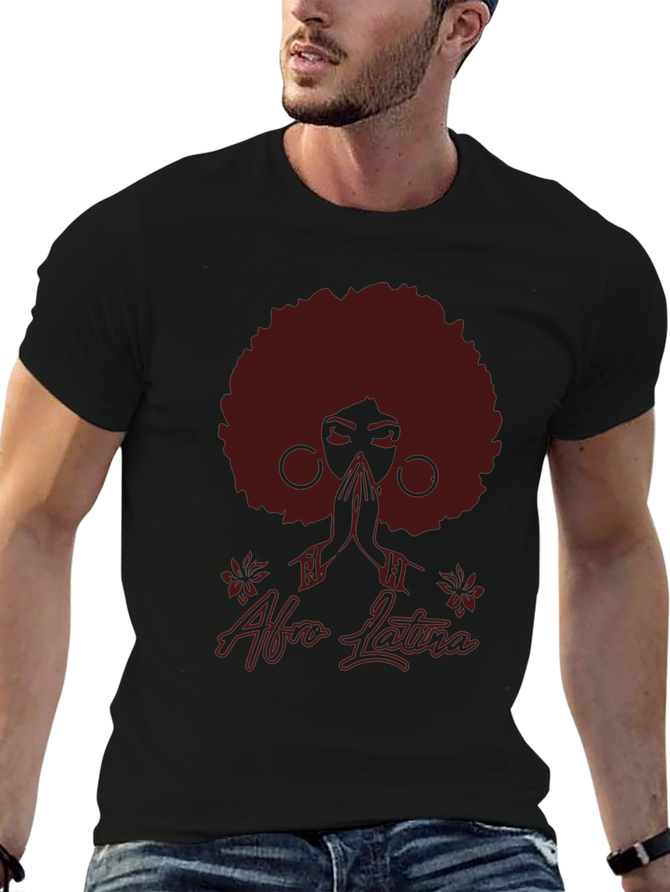 Afro Latina Graphic T-Shirt - Black