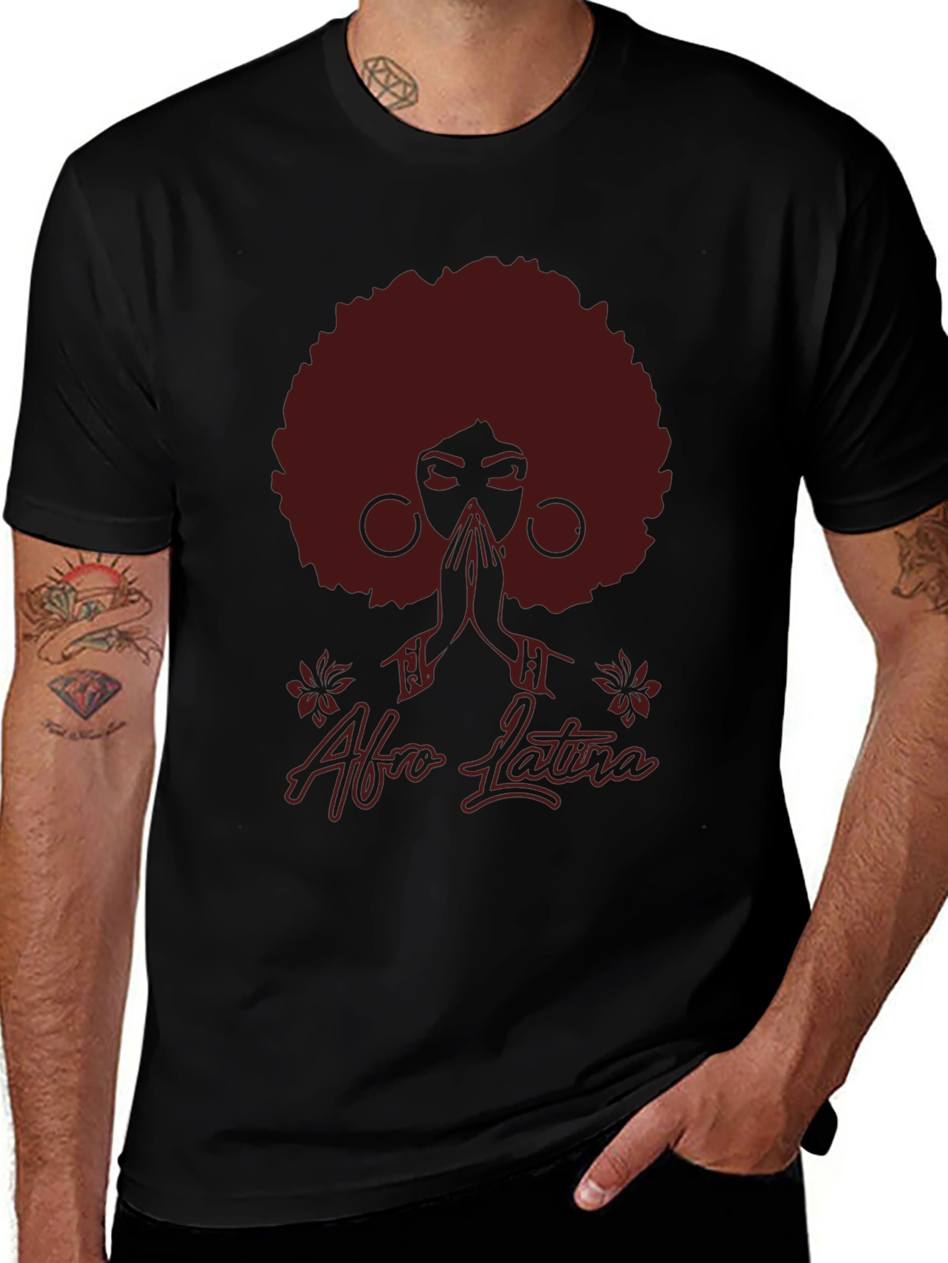 Afro Latina Graphic T-Shirt - Black