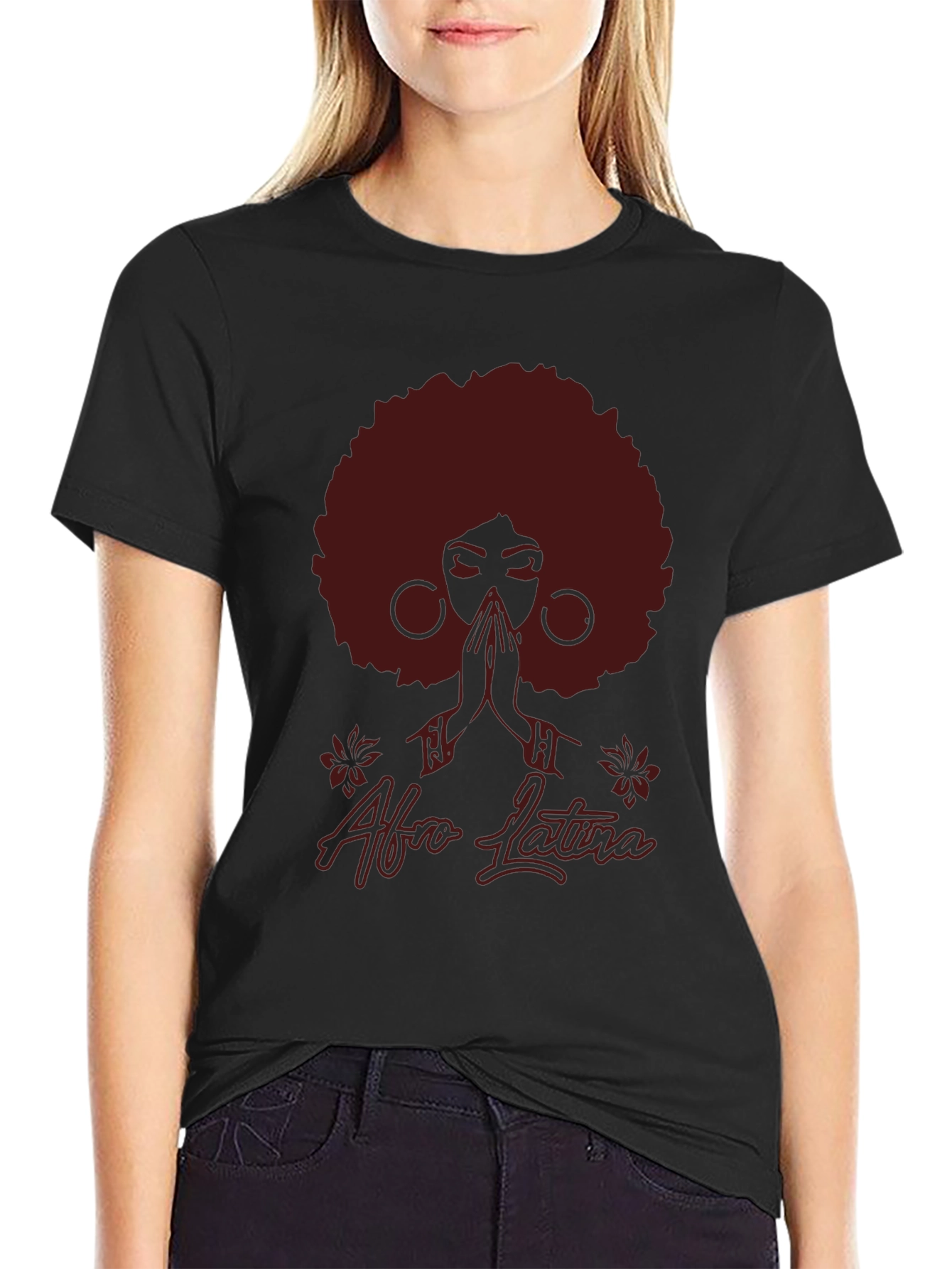 Afro Latina Graphic T-Shirt - Black