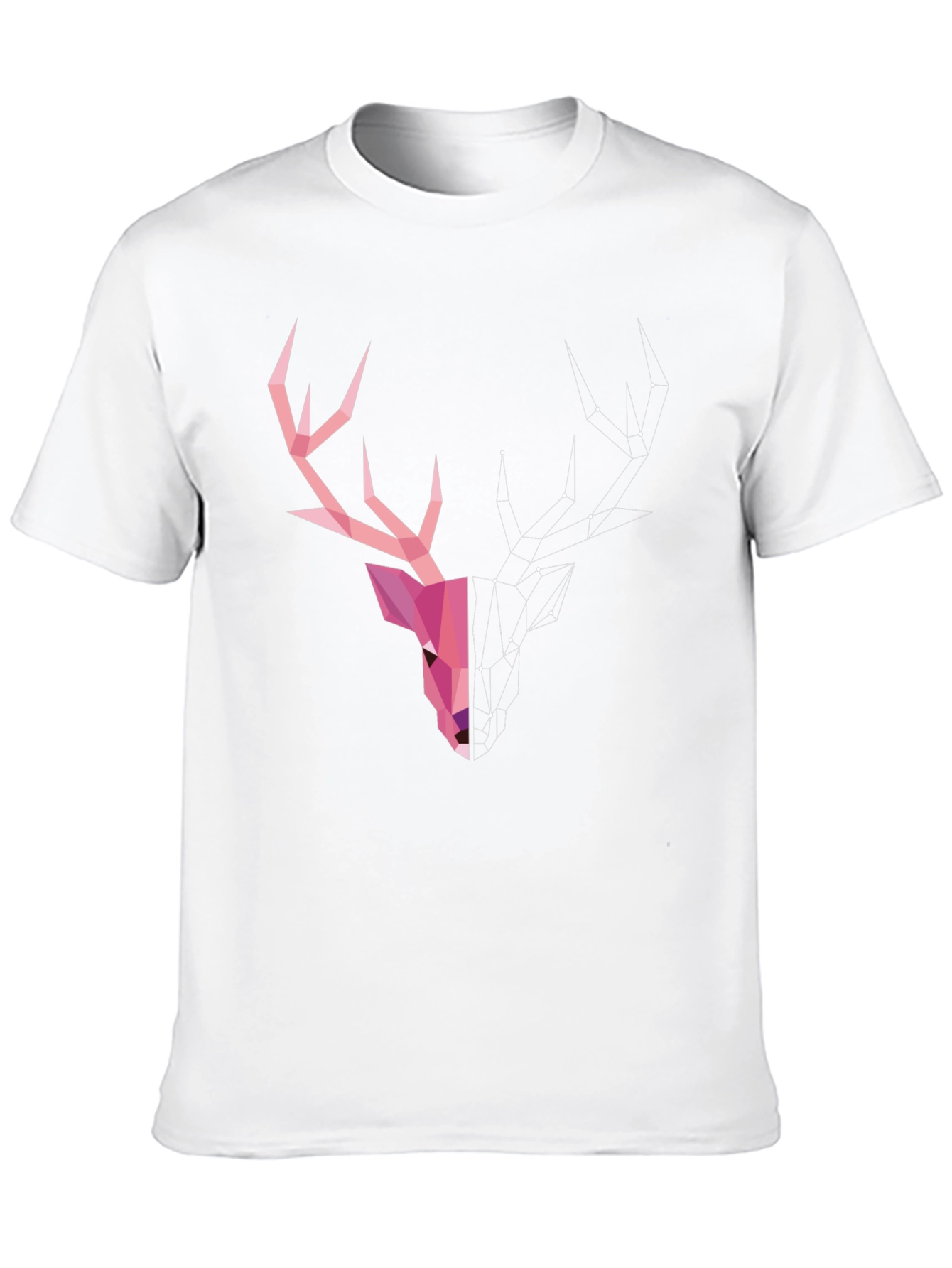 Geometric Deer Head Graphic T-Shirt - Modern Artistic Design
