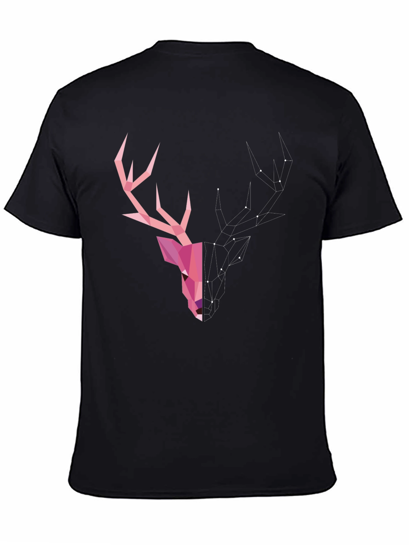 Geometric Deer Head Graphic T-Shirt - Modern Artistic Design