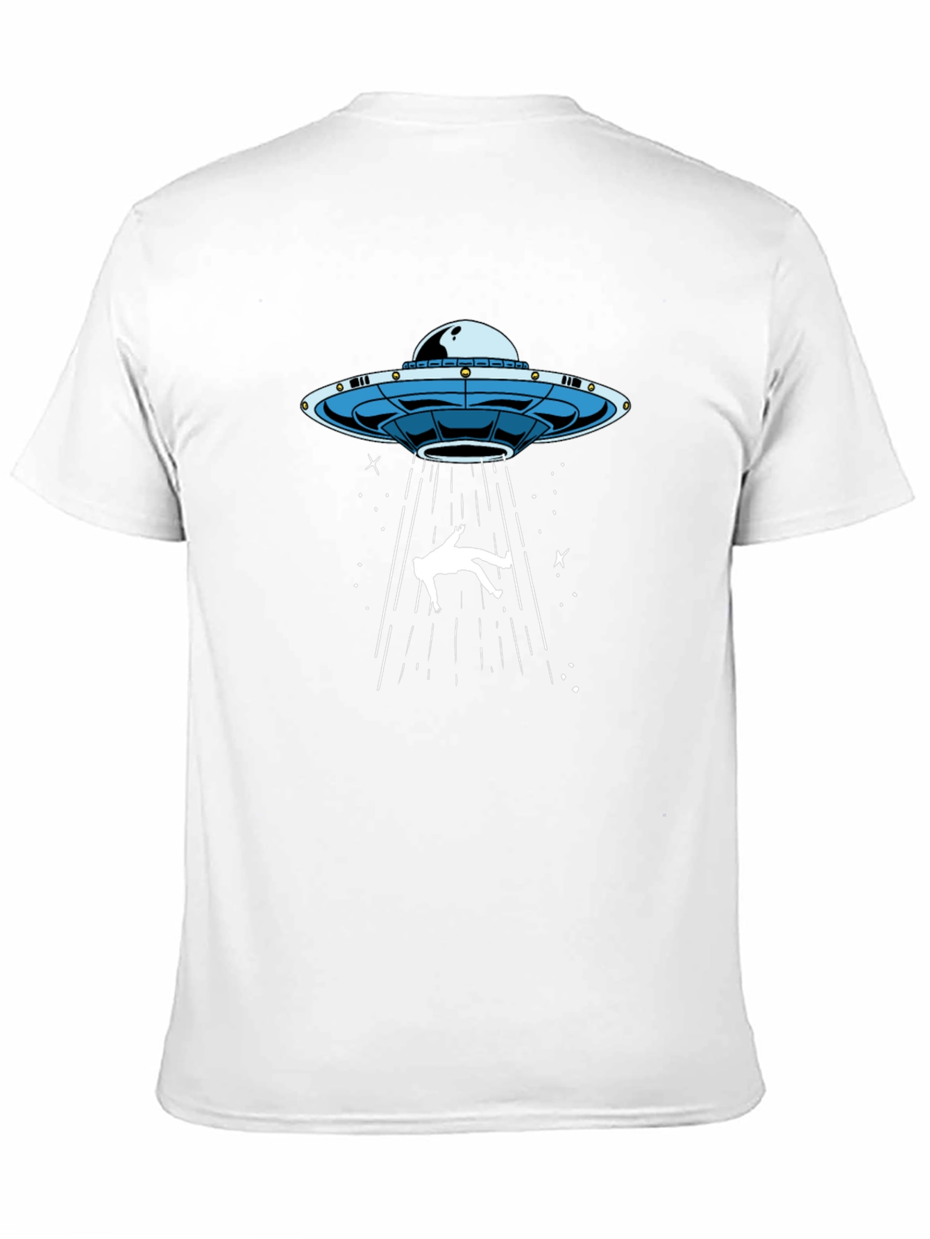 UFO Abduction Graphic Tee - Black Cotton T-Shirt