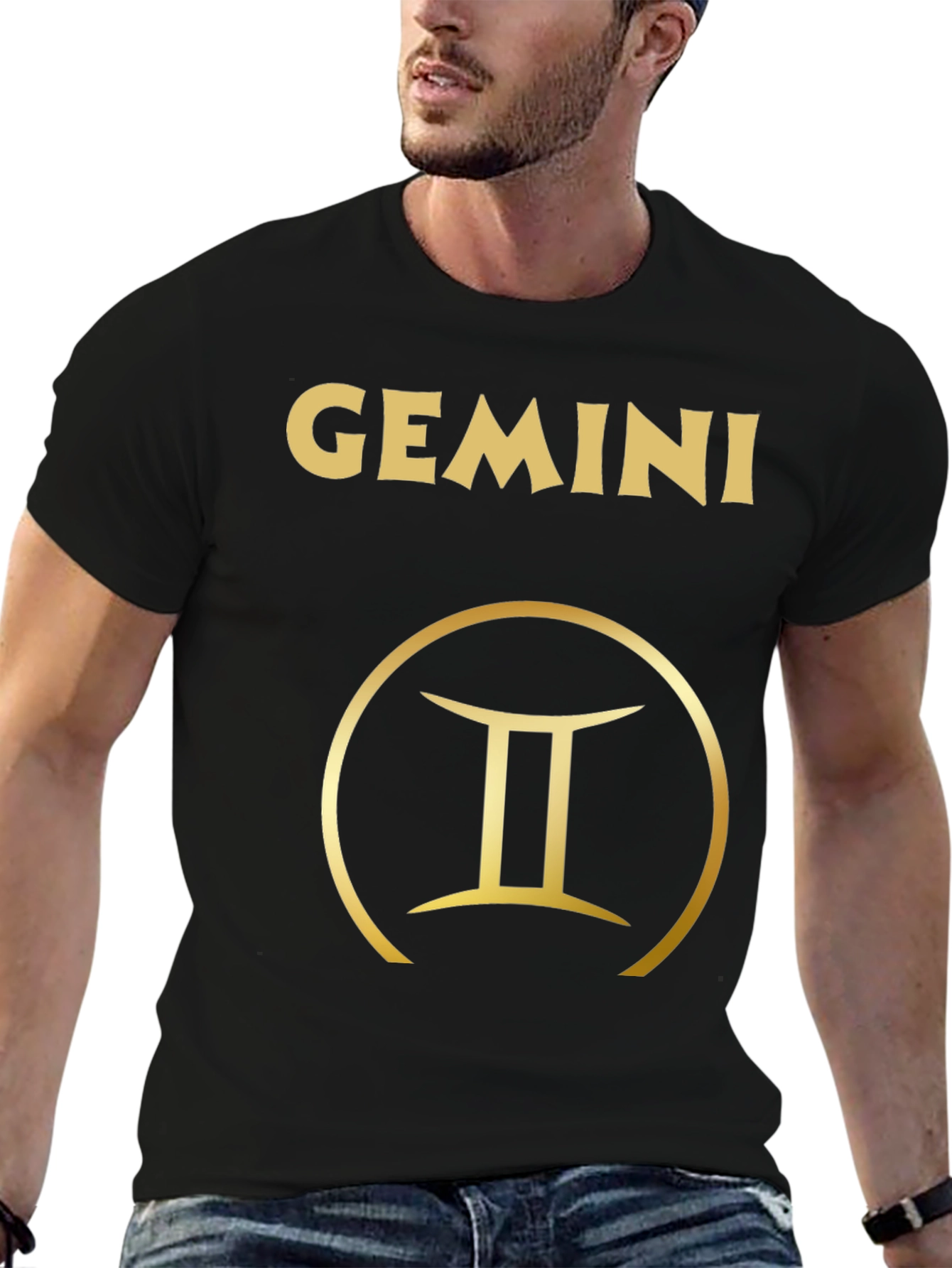 Gemini Zodiac T-Shirt - Gold Design