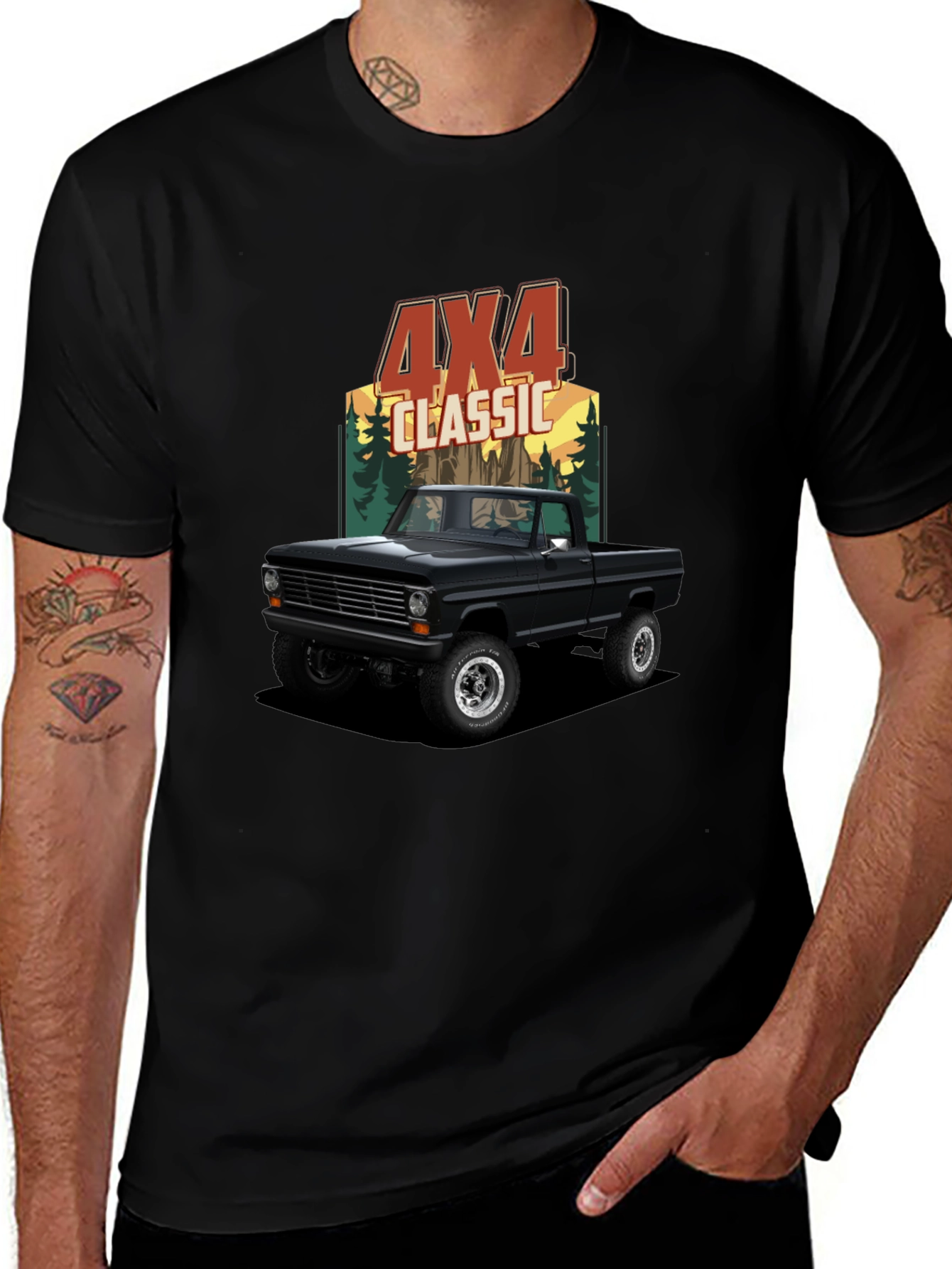4x4 Classic Truck Graphic Tee - Black