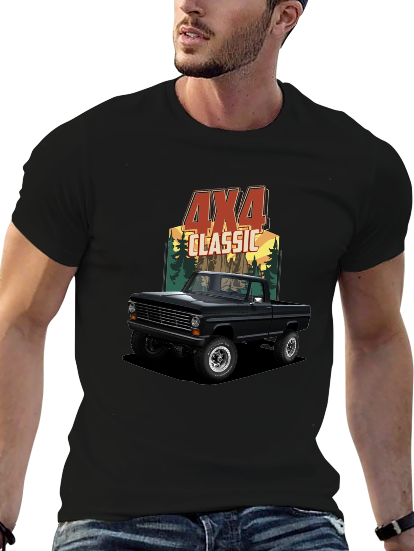 4x4 Classic Truck Graphic Tee - Black