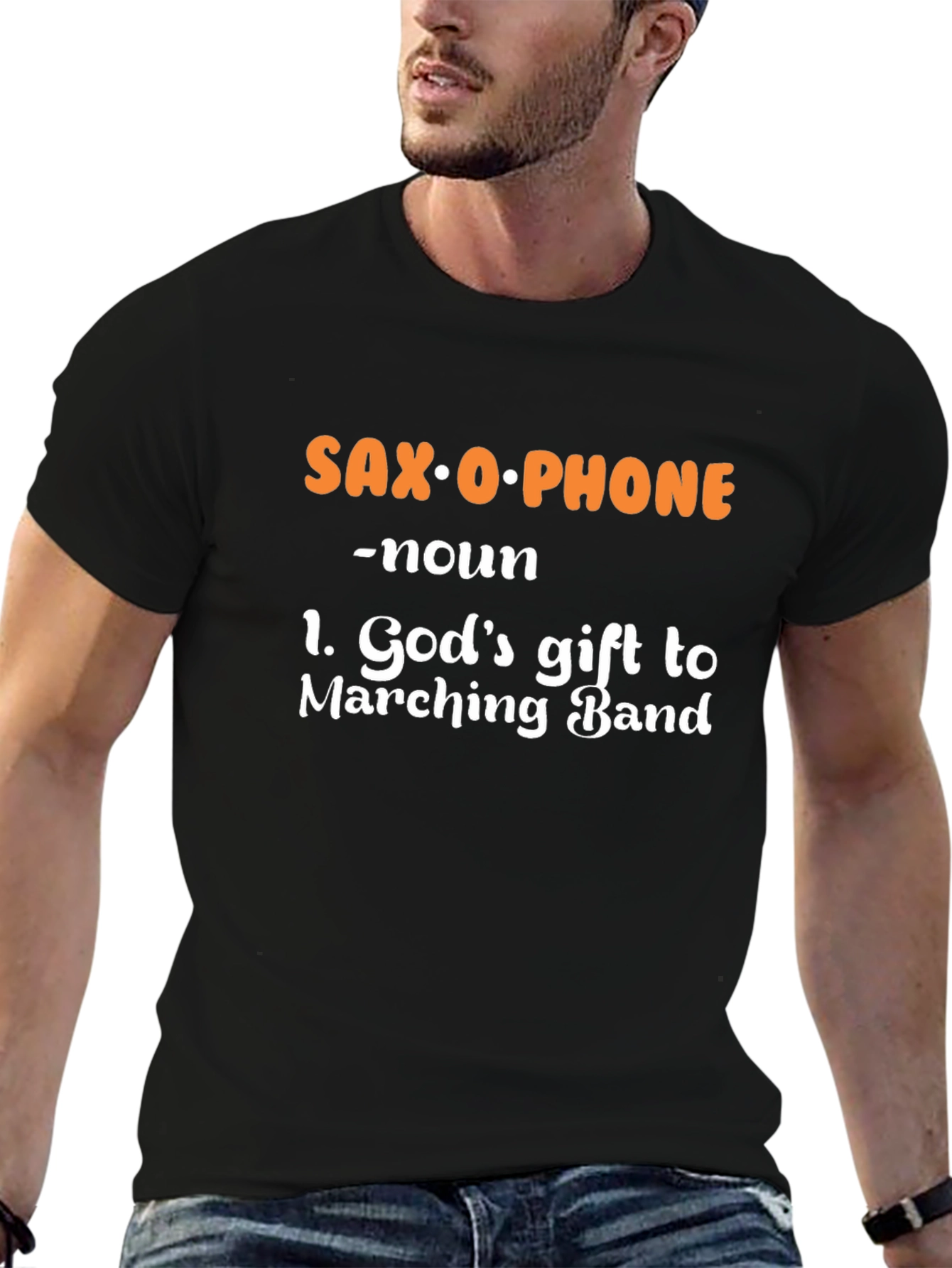 Saxophone Definition Black T-Shirt
