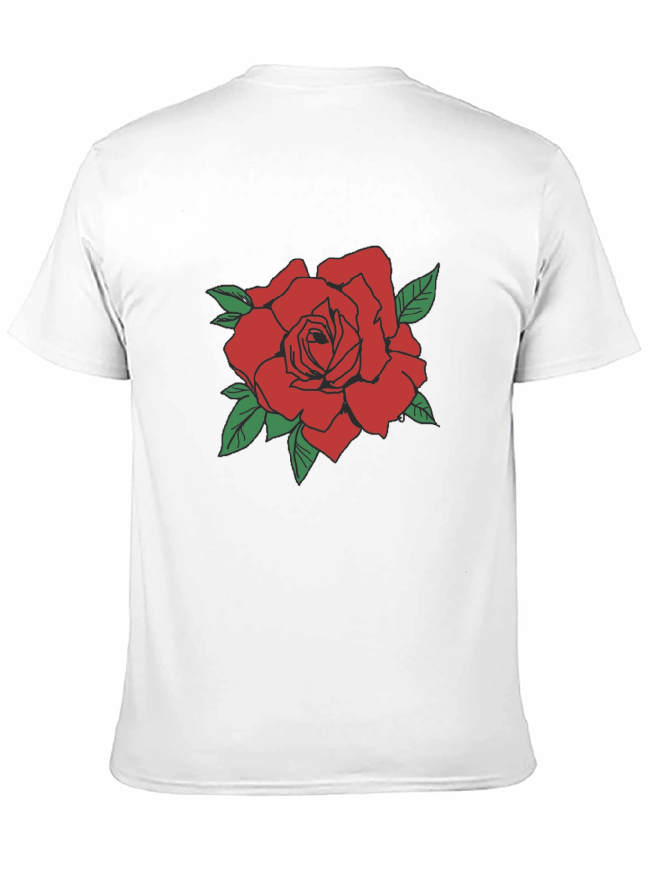 Red Rose Graphic Tee - Classic Black T-Shirt