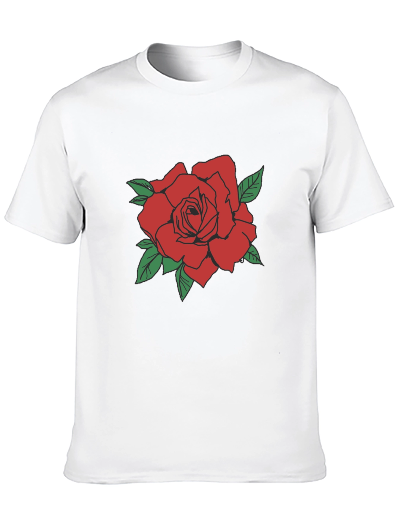 Red Rose Graphic Tee - Classic Black T-Shirt