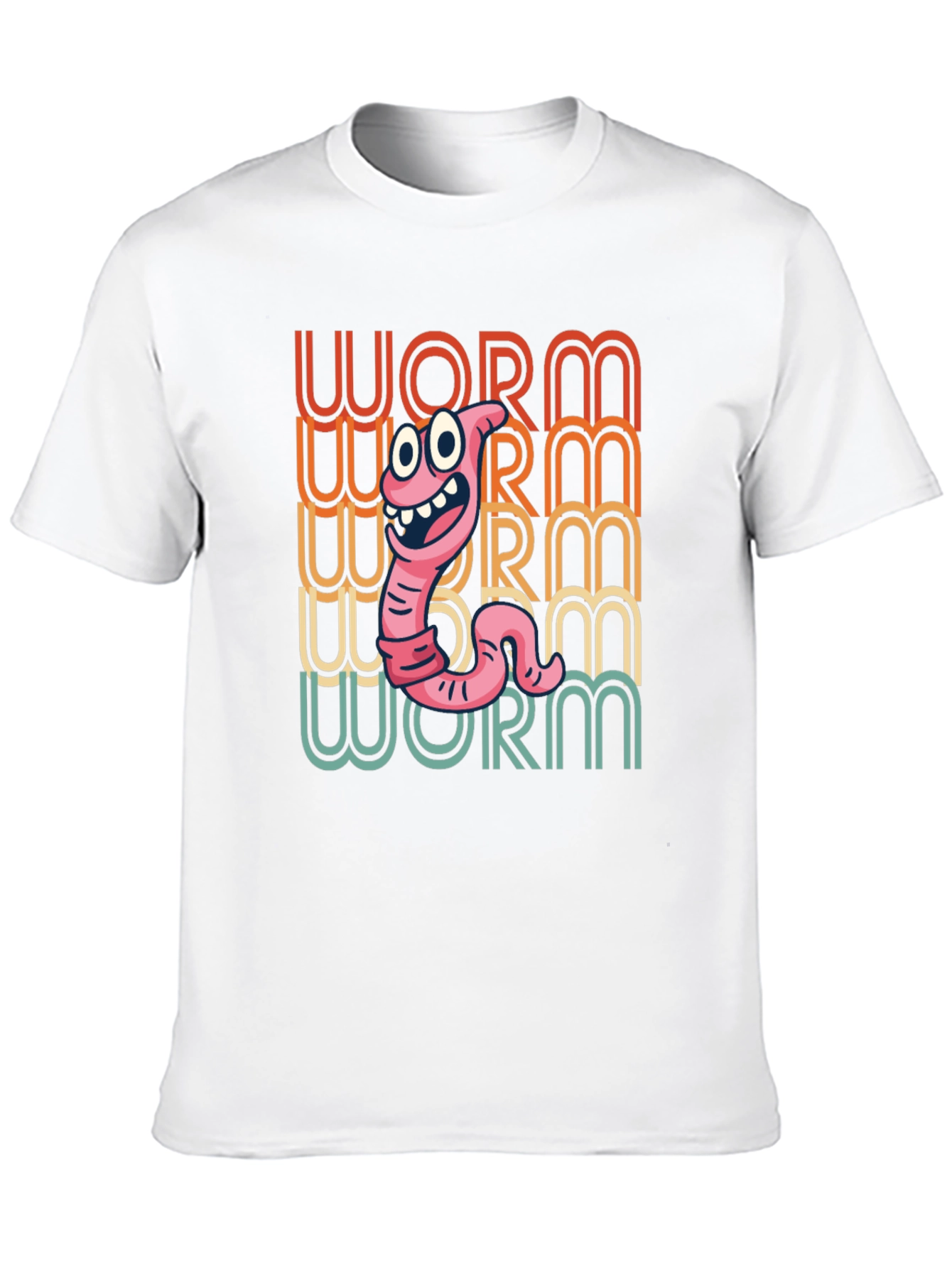 Funny Worm Graphic Tee - Black Cotton T-Shirt