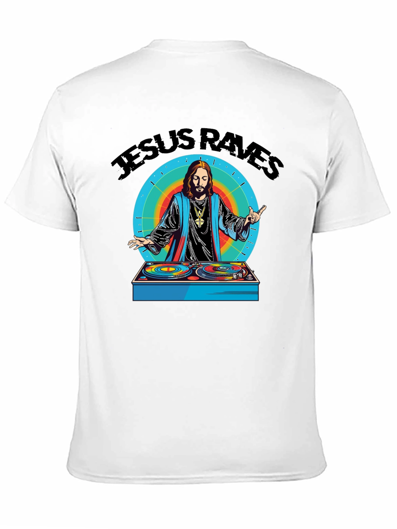 Jesus Raves Graphic Tee - Black Cotton T-Shirt