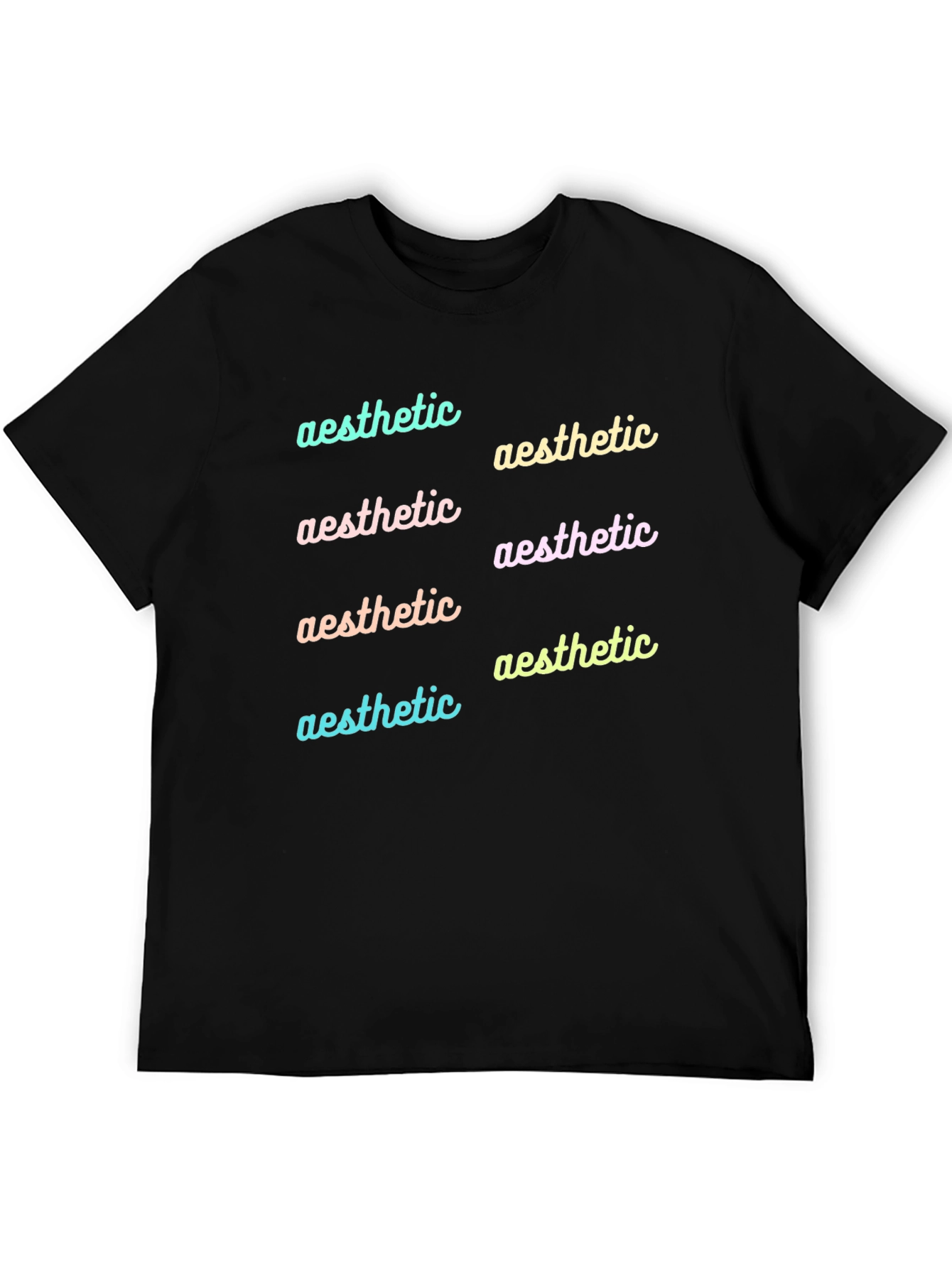 Aesthetic Typography Black T-Shirt