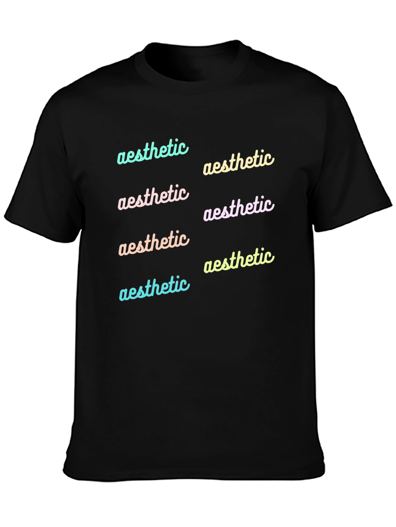Aesthetic Typography Black T-Shirt