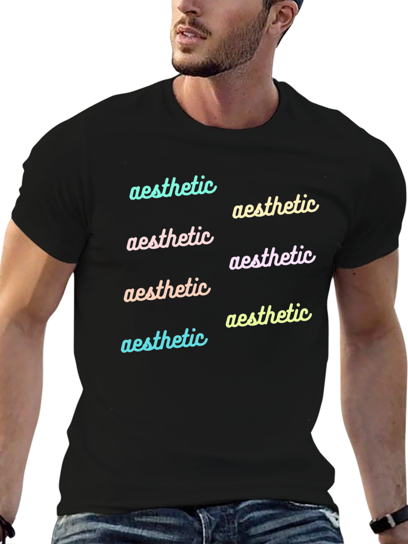 Aesthetic Typography Black T-Shirt