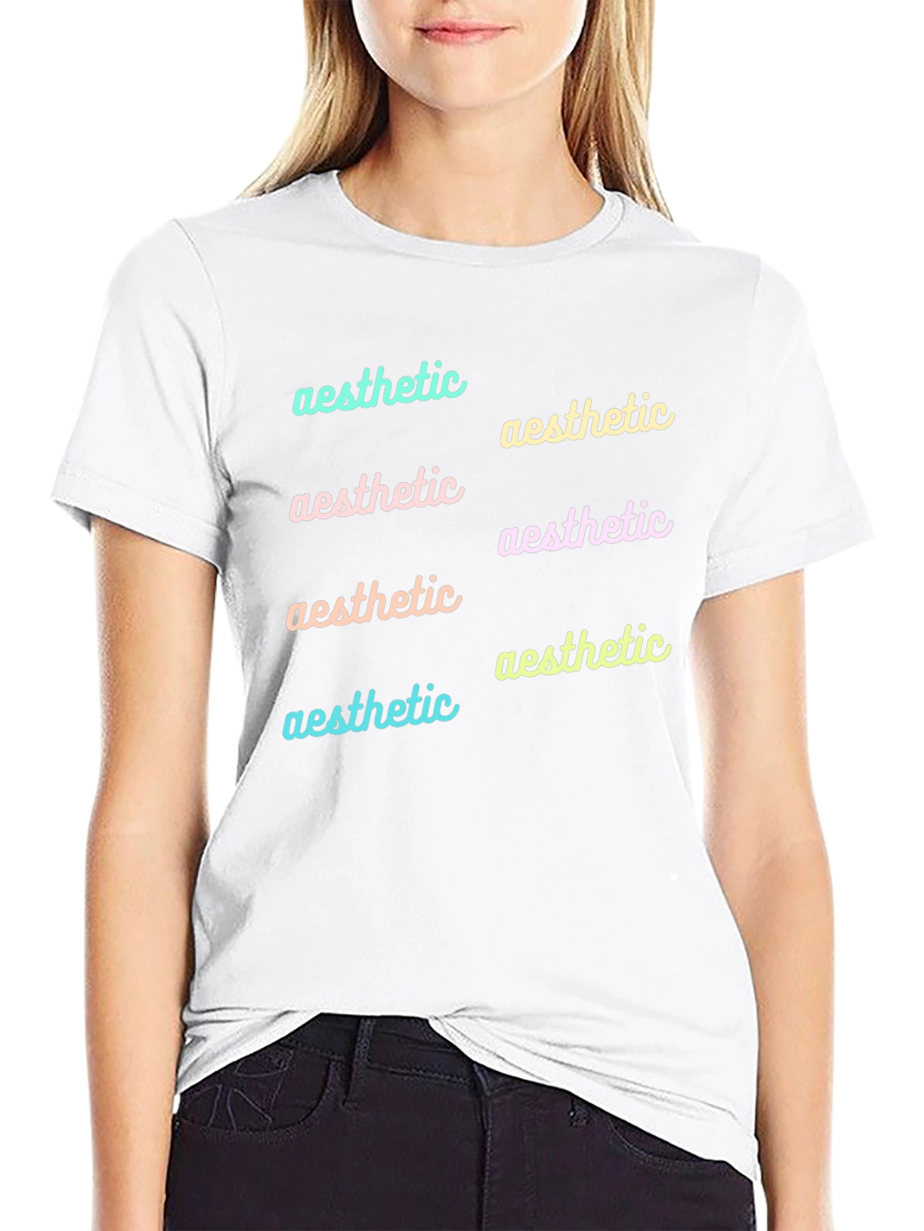 Aesthetic Typography Black T-Shirt