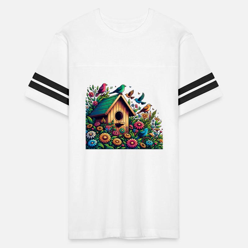 Garden Serenade, Birdhouse surrounded by flowers