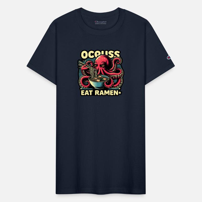 giant monster octopus eat ramen lover noodle bowl