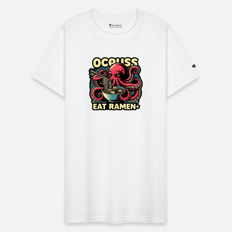 giant monster octopus eat ramen lover noodle bowl