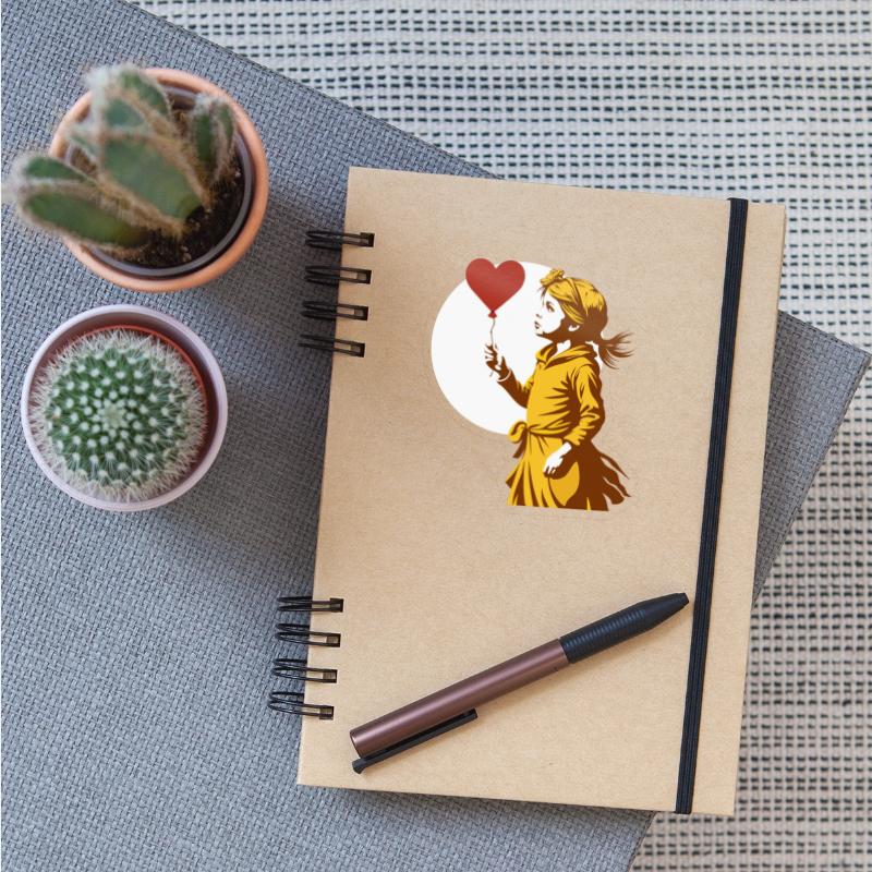 Girl with heart Balloon: Close-Up Embrace