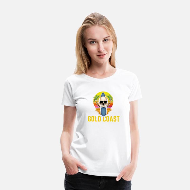 Gold Coast Australia Skull Surf Retro
