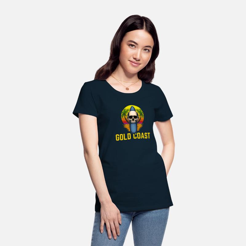 Gold Coast Australia Skull Surf Retro