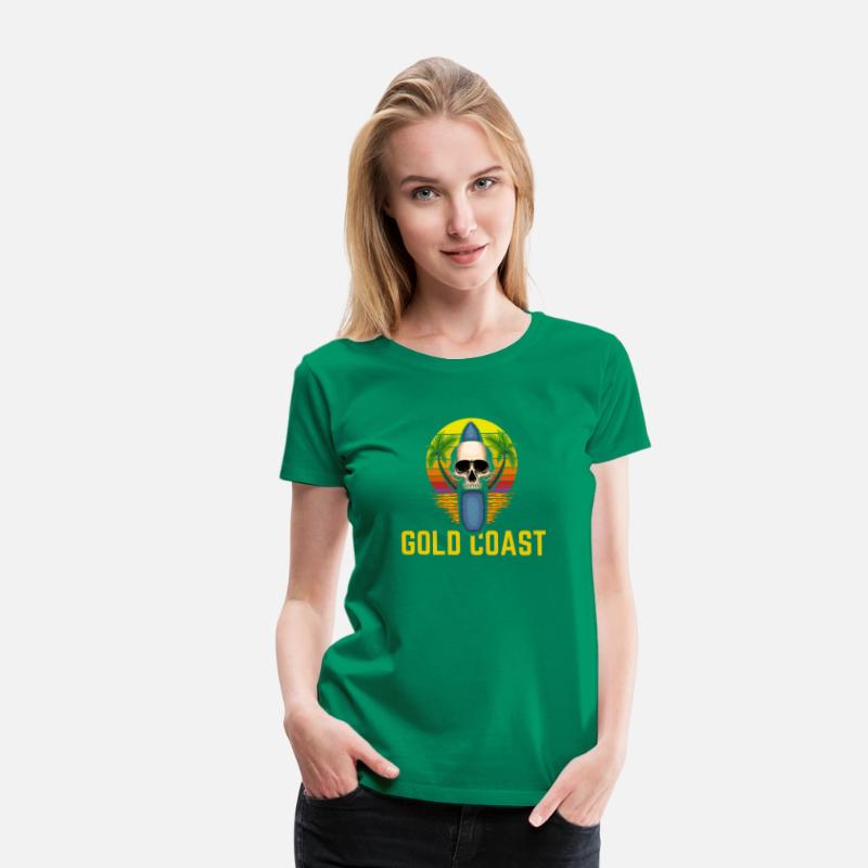 Gold Coast Australia Skull Surf Retro